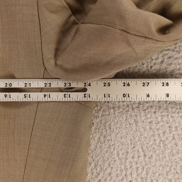 Evan Picone Jacket XL Beige Brown Wool‎ Silk Twill Ticket Pocket Blazer 46R - Picture 13 of 16